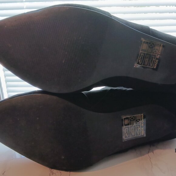 Modern Rush Womens Black Suede Stiletto Bootie Gorgeous Heeled Ankle Boots 💜 - Picture 10 of 11